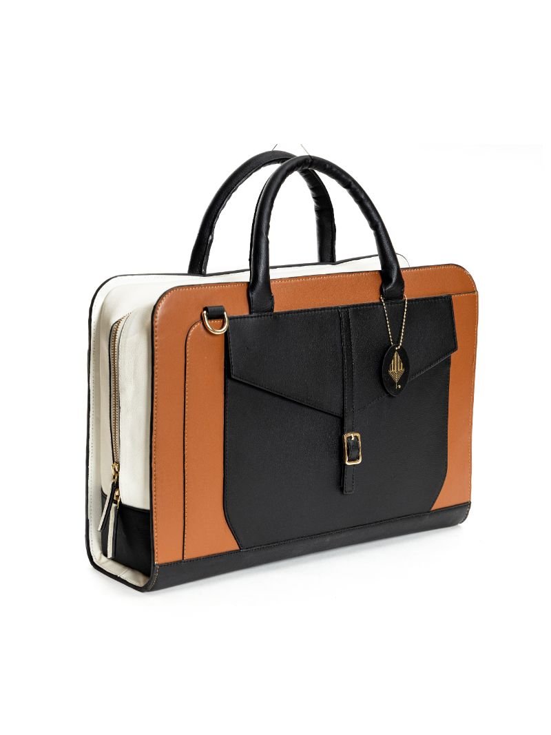 Atlas (Gingerbread, White & Black) – Womens Bag on Brown Living™. SKU: LBGH 9002. Img 1.