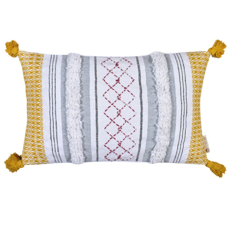 Buy Atrisuta Fringed Cushion Cover (Camel Yellow) | Shop Verified Sustainable Covers & Inserts on Brown Living™