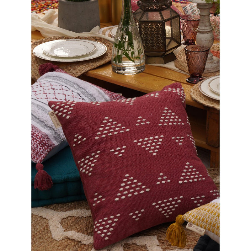 Buy Atrisuta Solids Cushion Cover (Muted Scarlet) | Shop Verified Sustainable Products on Brown Living