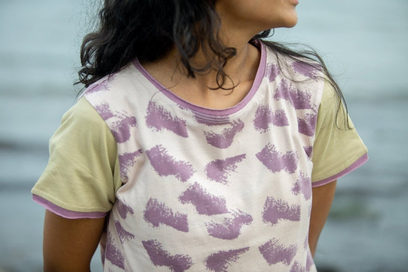 Buy Aurora Waves Women's Organic Cotton Crop Top | Shop Verified Sustainable Womens T-Shirt on Brown Living™