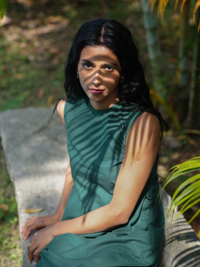 Buy Avni Shift dress | Green dress made with organic cotton | Shop Verified Sustainable Products on Brown Living