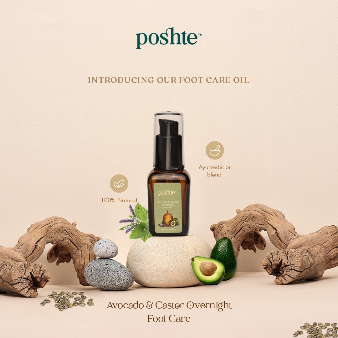 Avocado & Castor Overnight Foot Care Oil | For Healthy & Happy Feet | Ayurvedic | 100% Nature Derived | Verified Sustainable by Brown Living™