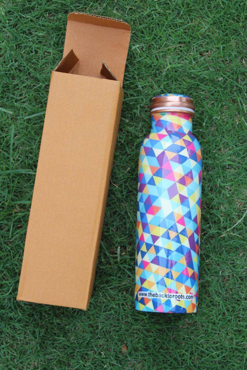 Buy Ayurvedic Copper Bottle | Printed | 1 Ltr. | Shop Verified Sustainable Bottles & Sippers on Brown Living™