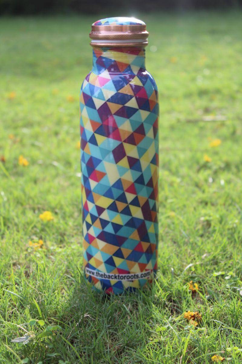 Buy Ayurvedic Copper Bottle | Printed | 1 Ltr. | Shop Verified Sustainable Products on Brown Living