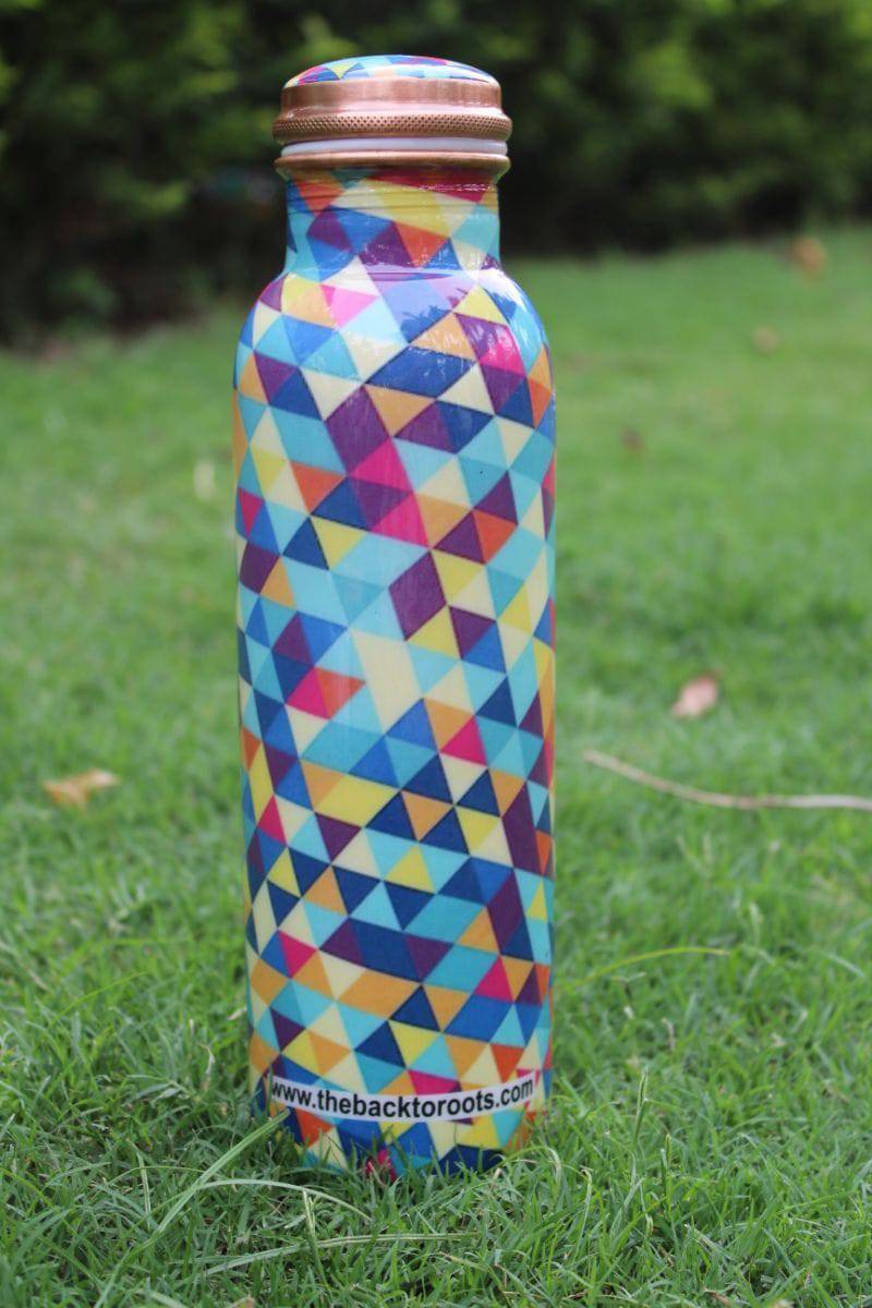 Buy Ayurvedic Copper Bottle | Printed | 1 Ltr. | Shop Verified Sustainable Products on Brown Living