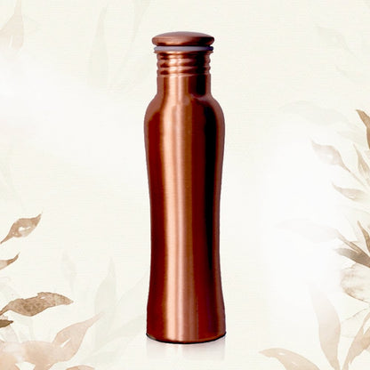 Ayurvedic Curved Copper Bottle Plain - 1 Litre | Sleek Style | Verified Sustainable by Brown Living™