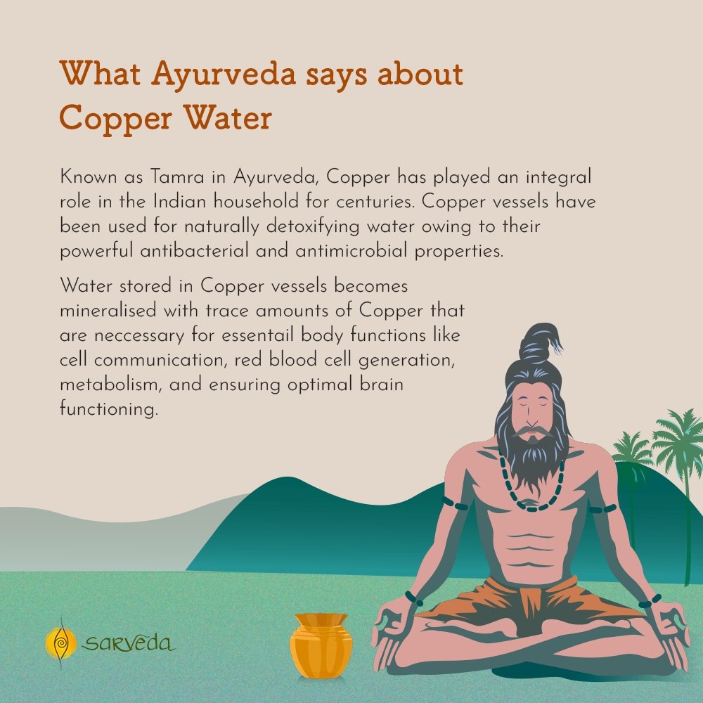 Ayurvedic Curved Vintage Diamond Groove Copper bottle - 1 Litre | Verified Sustainable by Brown Living™