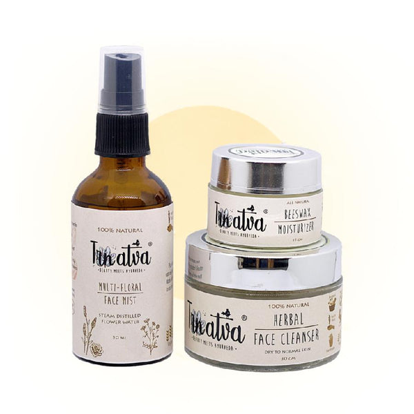 Buy Ayurvedic Daily Skincare Kit - Cleanse, Tone, Moisturise | Shop Verified Sustainable Products on Brown Living