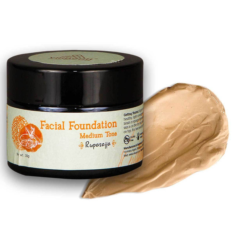 Buy Ayurvedic Facial Foundation Medium Tone | Shop Verified Sustainable Makeup Foundation on Brown Living™