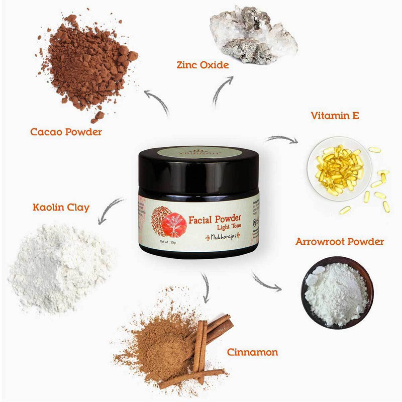 Buy Ayurvedic Facial Powder Medium Tone | Shop Verified Sustainable Makeup Compact on Brown Living™
