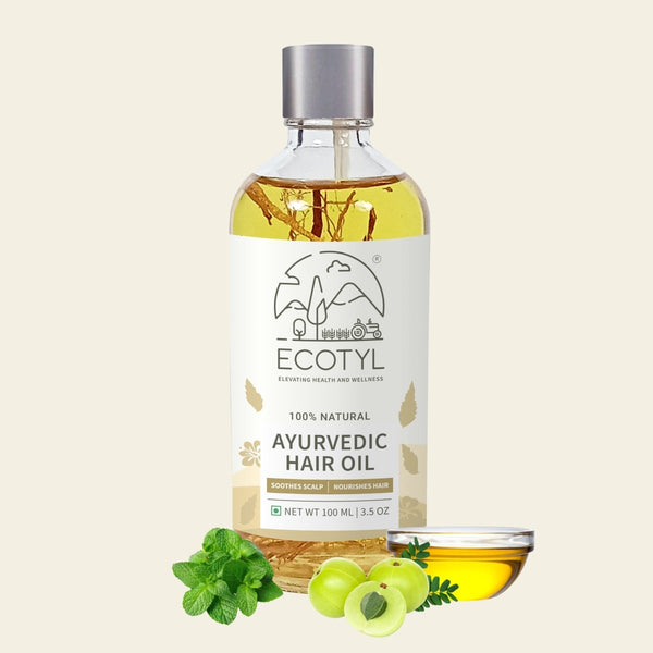 Buy Ayurvedic Hair Oil Hair Growth- 100ml | Infused with 10+ Herbs | Shop Verified Sustainable Hair Oil on Brown Living™