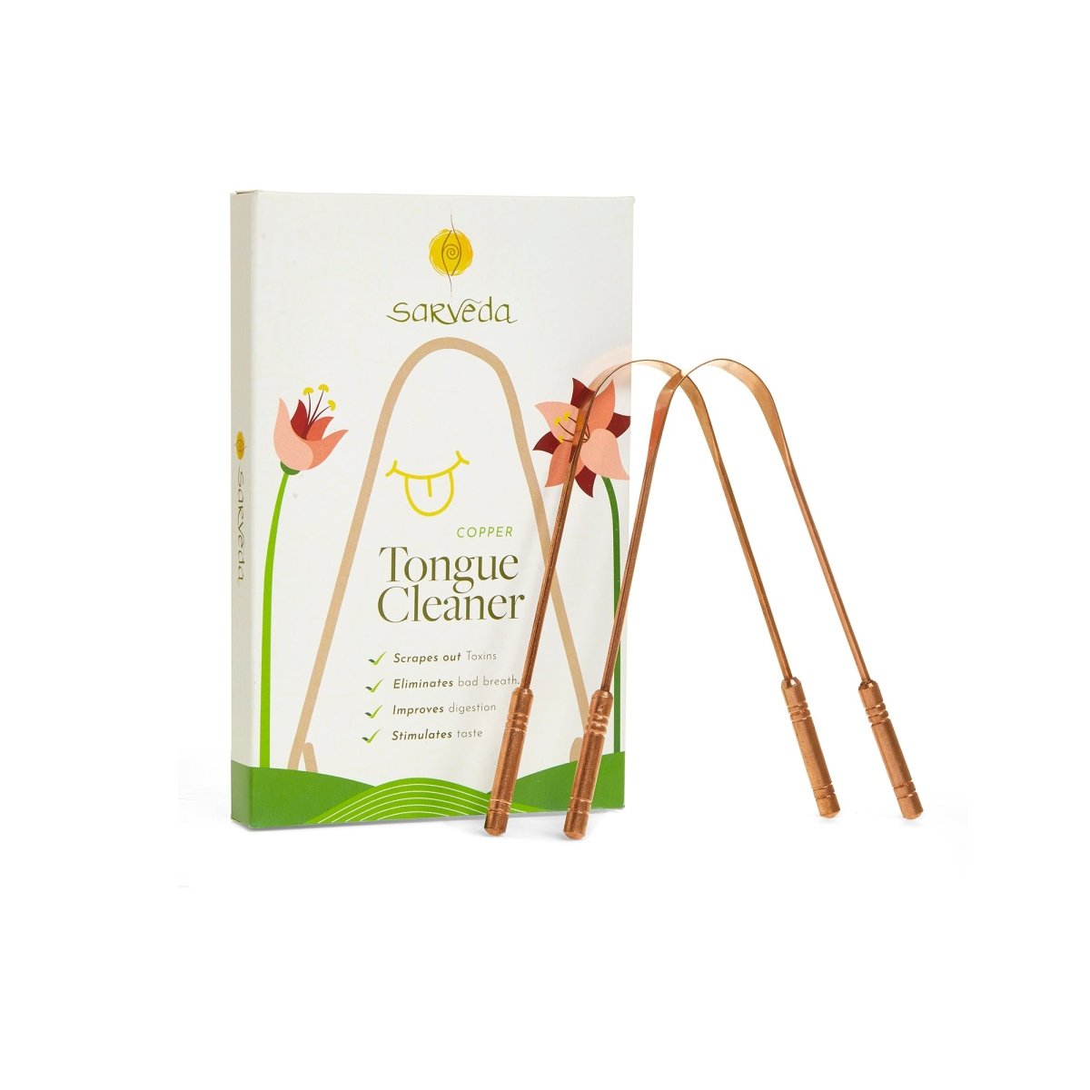 Ayurvedic Pure Copper Tongue Cleaner/Scraper | Verified Sustainable by Brown Living™