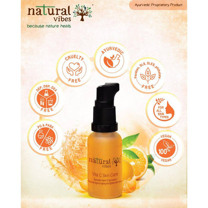 Ayurvedic Skin Repair and Glow Combo Day and Night – Face Serum by Natural Vibes available on Brown Living™. . SKU: 063 - 01431 - NV_repair_glow_combo_teatree_VitaC_serum. Img 7.