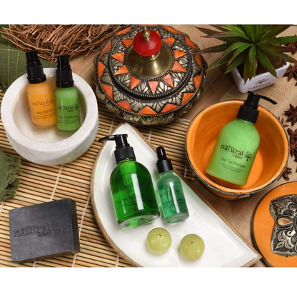 Ayurvedic Skin Repair and Glow Combo Day and Night – Face Serum by Natural Vibes available on Brown Living™. . SKU: 063 - 01431 - NV_repair_glow_combo_teatree_VitaC_serum. Img 9.