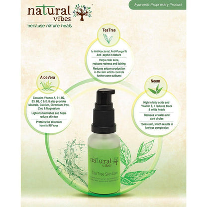 Ayurvedic Skin Repair and Glow Combo Day and Night – Face Serum by Natural Vibes available on Brown Living™. . SKU: 063 - 01431 - NV_repair_glow_combo_teatree_VitaC_serum. Img 4.
