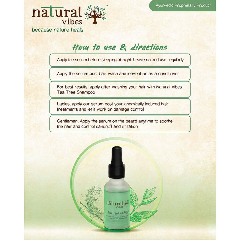 Buy Ayurvedic Tea Tree Hair Repair Serum 30 ml | Shop Verified Sustainable Hair Serum on Brown Living™