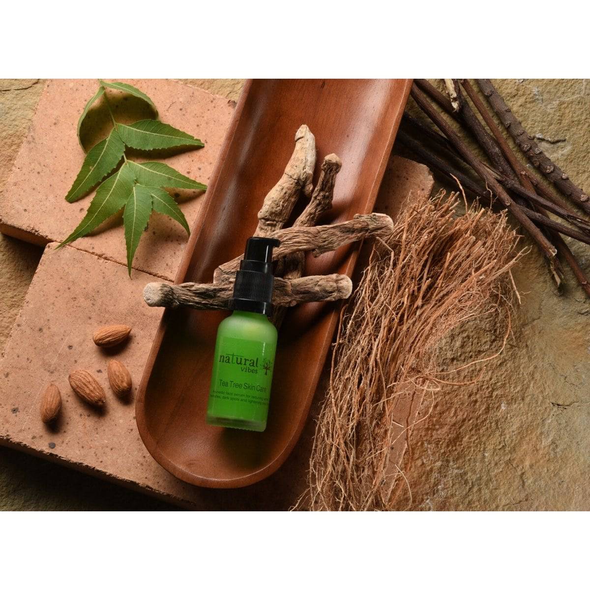 Ayurvedic Tea Tree Skin Repair Serum 30 ml – Face Serum by Natural Vibes available on Brown Living™. . SKU: 063 - 01365 - NV_teatree_skin_serum_30ml. Img 2.