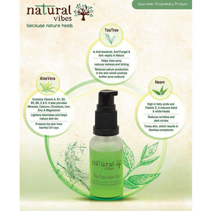 Ayurvedic Tea Tree Skin Repair Serum 30 ml – Face Serum by Natural Vibes available on Brown Living™. . SKU: 063 - 01365 - NV_teatree_skin_serum_30ml. Img 13.