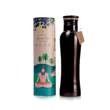 Ayurvedic Vintage Plain Copper bottle - 1 Litre | Verified Sustainable by Brown Living™