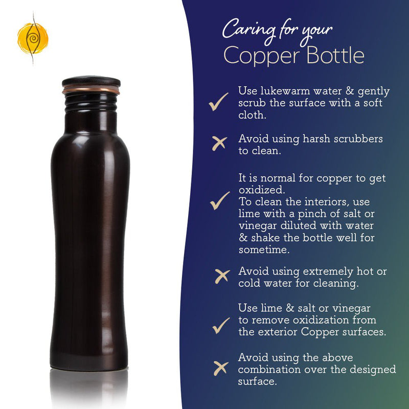 Buy Ayurvedic Vintage Plain Copper bottle - 1 Litre | Shop Verified Sustainable Products on Brown Living