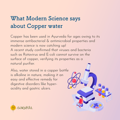 Ayurvedic Vintage Plain Copper bottle - 1 Litre | Verified Sustainable by Brown Living™