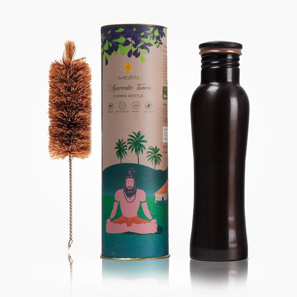 Ayurvedic Vintage Plain Copper bottle - 1 Litre | Verified Sustainable by Brown Living™