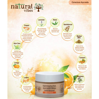Ayurvedic Vitamin C Skin Repair and Glow Regime (Face wash + Ubtan + Serum) – Face Wash by Natural Vibes available on Brown Living™. . SKU: 063 - 01436 - NV_vitac_skin_repair_glow_regime. Img 7.
