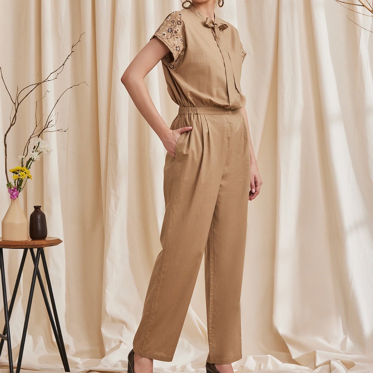 Azalea - Elegant Jumpsuit with Embroidery | Verified Sustainable by Brown Living™