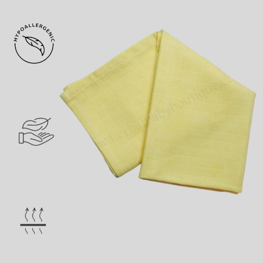 Baby Bath Towel Muslin Cotton | Herbally Dyed | Verified Sustainable by Brown Living™