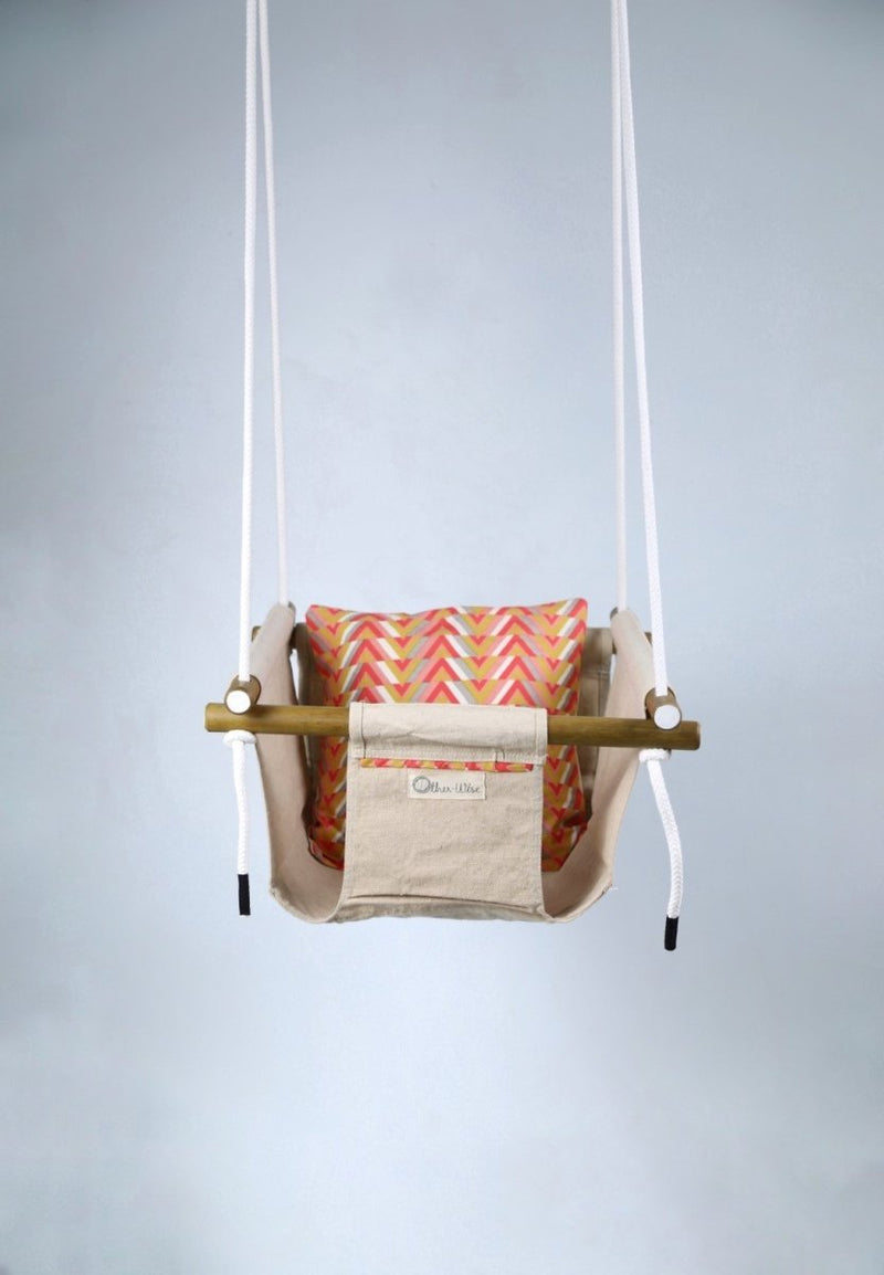 Buy Baby-Toddler Swing - Canvas Zig Zag | Shop Verified Sustainable Indoor & Outdoor Play Equipments on Brown Living™