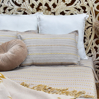 Back To Nature Cotton Yellow Bed Set (1 Bedcover + 2 Pillow Covers) | Verified Sustainable by Brown Living™