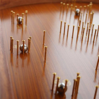 Wooden Bagatelle Traditionally Crafted Tabletop Pinball Game – Learning & Educational Toys on Brown Living™. SKU: 1135. Img 7.