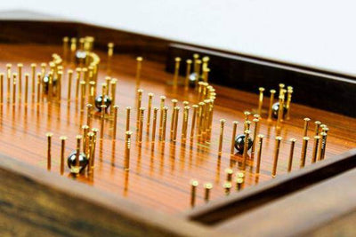 Wooden Bagatelle Traditionally Crafted Tabletop Pinball Game – Learning & Educational Toys on Brown Living™. SKU: 1135. Img 4.