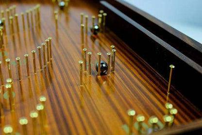 Wooden Bagatelle Traditionally Crafted Tabletop Pinball Game | Verified Sustainable by Brown Living™