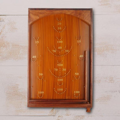 Wooden Bagatelle Traditionally Crafted Tabletop Pinball Game – Learning & Educational Toys on Brown Living™. SKU: 1135. Img 6.