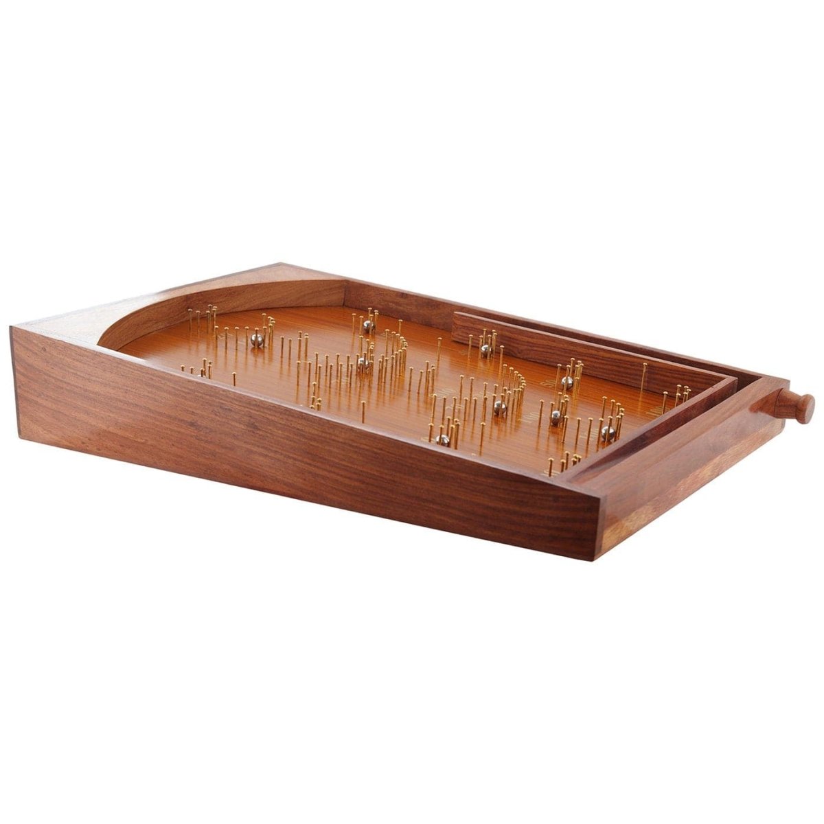 Wooden Handcrafted Traditional Bagatelle Pinball Game (14" X 8" X 3") | Verified Sustainable by Brown Living™