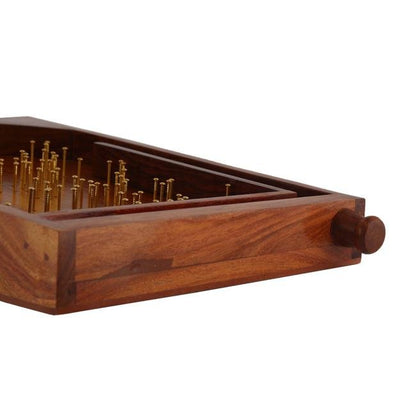 Wooden Handcrafted Traditional Bagatelle Pinball Game (14" X 8" X 3") – Learning & Educational Toys on Brown Living™. SKU: 1136. Img 8.