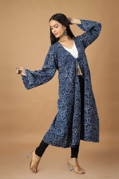 Bageecha Dabu Indigo Cotton Jacket | Verified Sustainable by Brown Living™