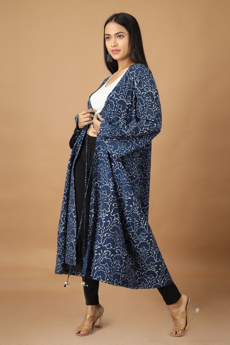 Bageecha Dabu Indigo Cotton Jacket | Verified Sustainable by Brown Living™