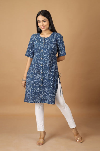 Bageecha Dabu Indigo Kurta | Verified Sustainable by Brown Living™