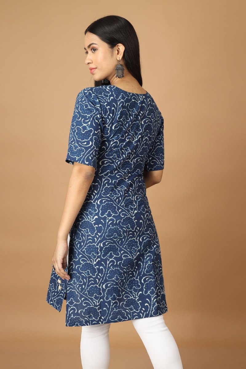 Bageecha Dabu Indigo Kurta | Verified Sustainable by Brown Living™