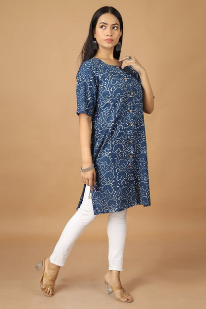 Bageecha Dabu Indigo Kurta | Verified Sustainable by Brown Living™