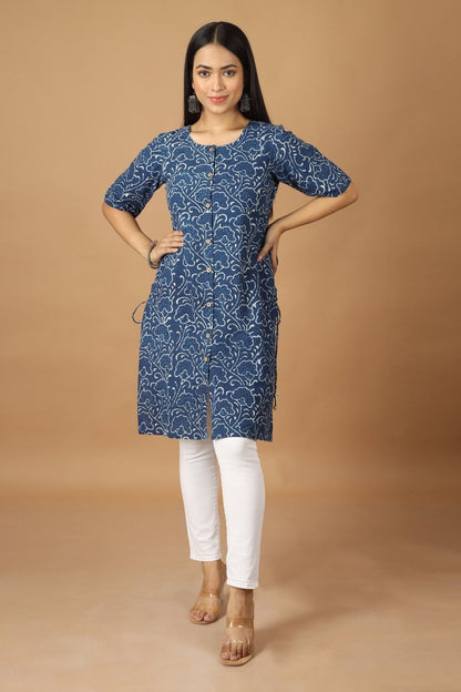 Bageecha Dabu Indigo Kurta | Verified Sustainable by Brown Living™