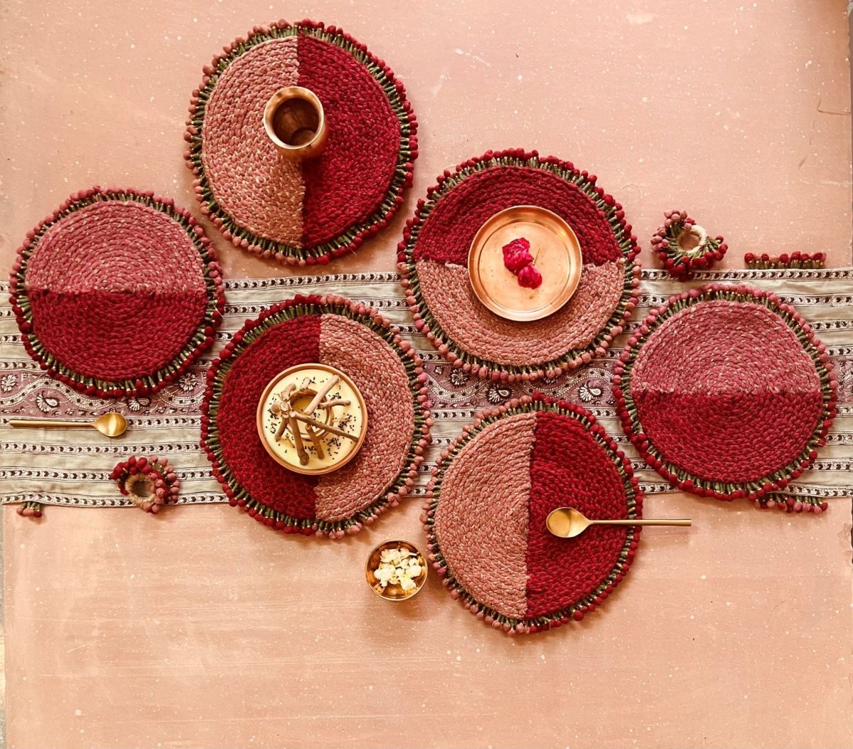 Bageecha - The Garden Coasters, Handcrafted, Set of 6 | Verified Sustainable by Brown Living™