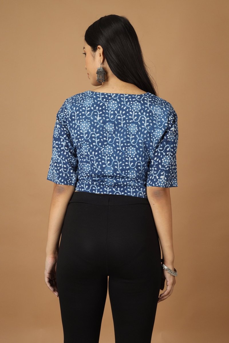 Bagh Dabu Indigo Top | Verified Sustainable by Brown Living™