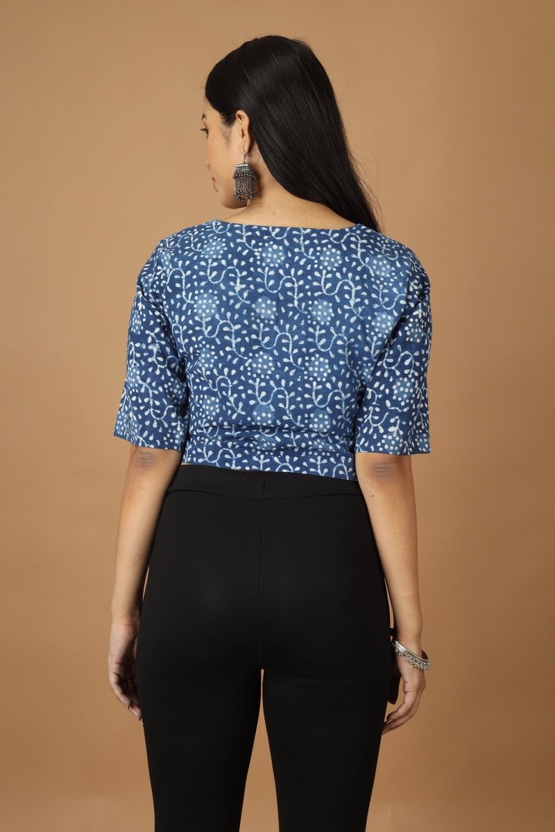 Buy Bagh Dabu Indigo Top | Shop Verified Sustainable Products on Brown Living