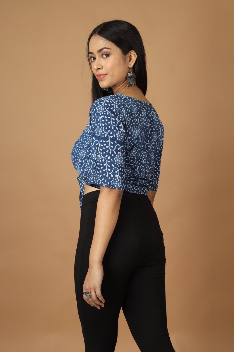 Bagh Dabu Indigo Top | Verified Sustainable by Brown Living™