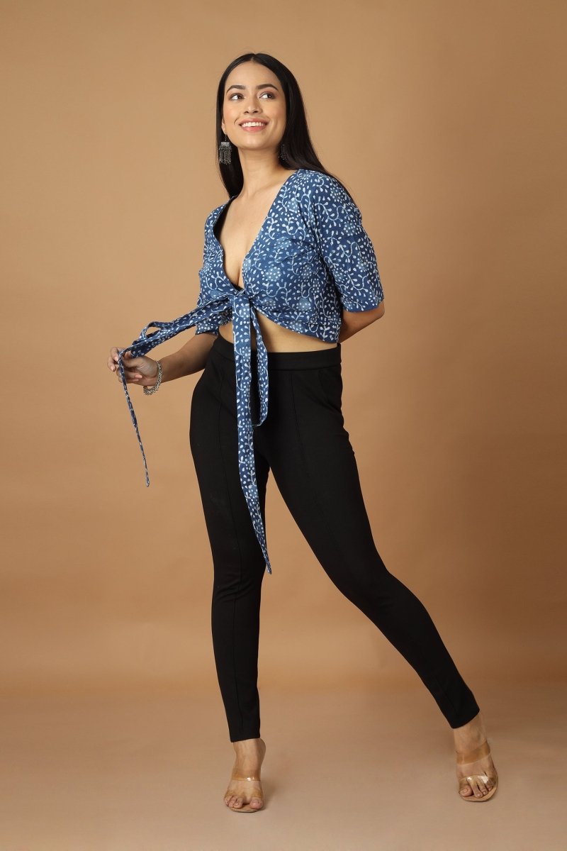 Buy Bagh Dabu Indigo Top | Shop Verified Sustainable Products on Brown Living