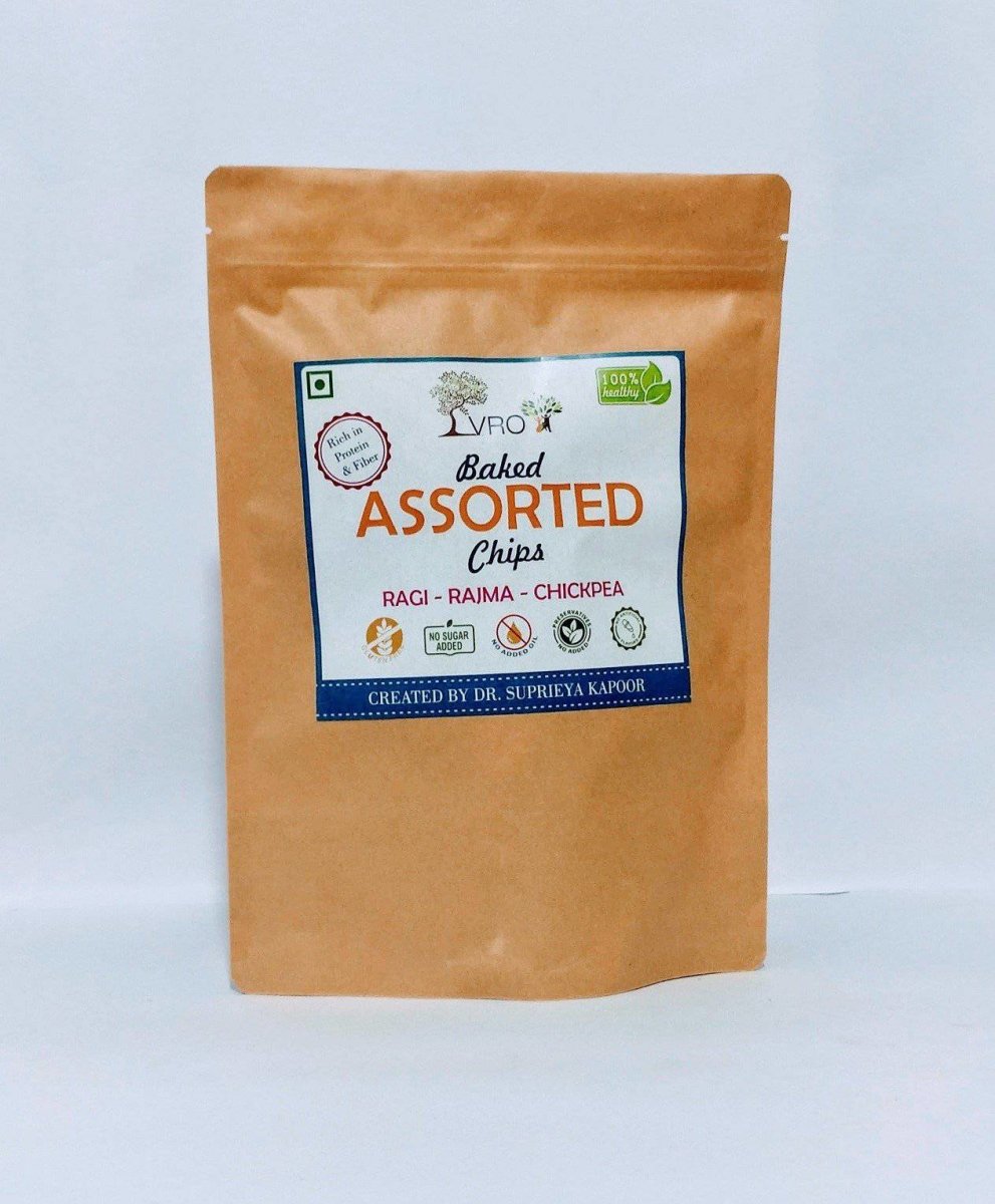 Baked Assorted Chips (Ragi, Rajma, Chickpea, Jowar, Jowar & Bengalgram, Bajra & Beetroot) 180g | Verified Sustainable by Brown Living™
