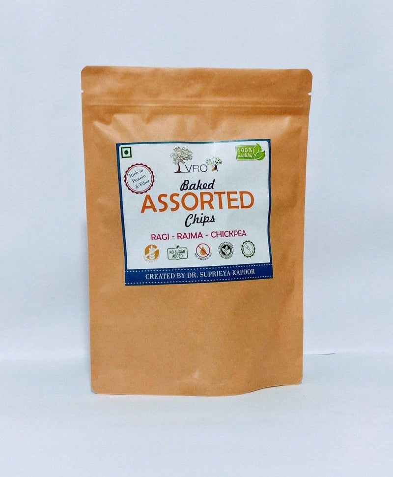 Buy Baked Assorted Chips (Ragi, Rajma, Chickpea, Jowar, Jowar & Bengalgram, Bajra & Beetroot) 180g | Shop Verified Sustainable Healthy Snacks on Brown Living™